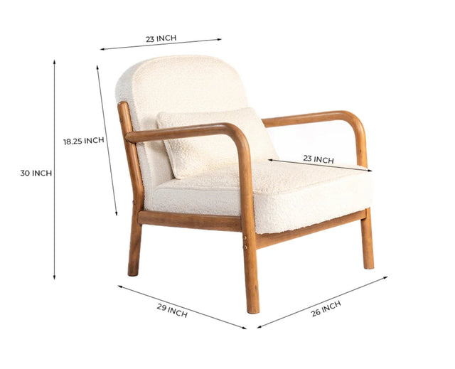 Baron Solid Rubber Wood Arm Chair - Dining Chair - Furniselan - White