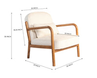 Baron Solid Rubber Wood Arm Chair - Dining Chair - Furniselan - White