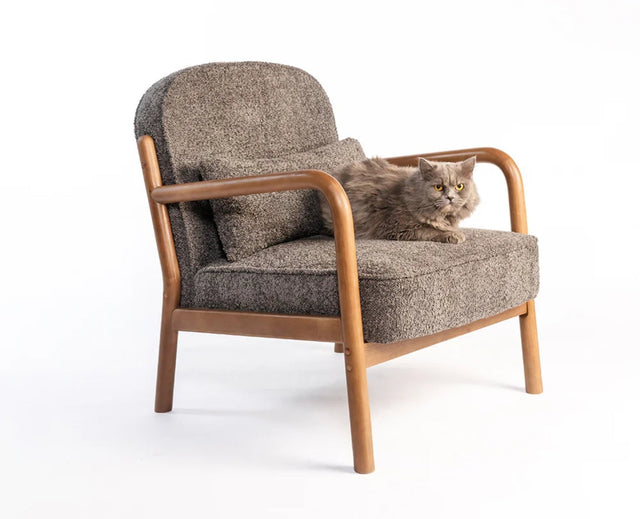 Baron Solid Rubber Wood Arm Chair - Dining Chair - Furniselan -  Grey