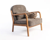 Baron Solid Rubber Wood Arm Chair - Dining Chair - Furniselan -  Grey