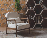 Baron Solid Rubber Wood Arm Chair - Dining Chair - Furniselan - White