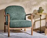 Baron Solid Rubber Wood Arm Chair - Dining Chair - Furniselan - Dark-Green