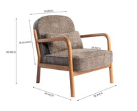 Baron Solid Rubber Wood Arm Chair - Dining Chair - Furniselan -  Grey