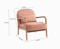 Baron Solid Rubber Wood Arm Chair - Dining Chair - Furniselan - Dusty-Rose-Brown