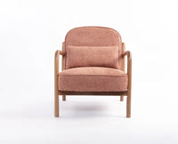 Baron Solid Rubber Wood Arm Chair - Dining Chair - Furniselan - Dusty-Rose-Brown