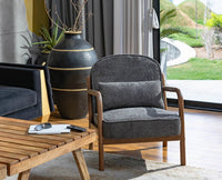 Baron Solid Rubber Wood Arm Chair - Dining Chair - Furniselan -  Grey
