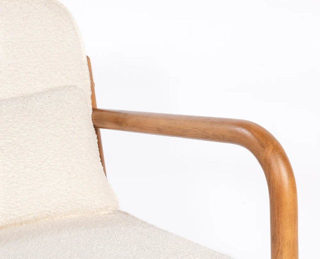 Baron Solid Rubber Wood Arm Chair - Dining Chair - Furniselan - White