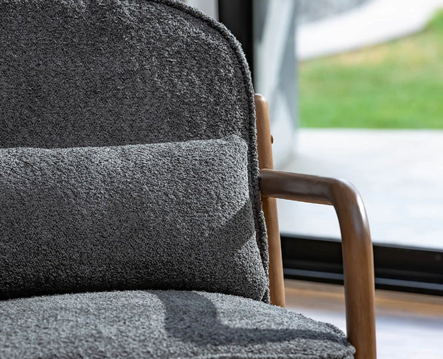 Baron Solid Rubber Wood Arm Chair - Dining Chair - Furniselan -  Grey