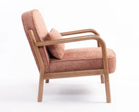 Baron Solid Rubber Wood Arm Chair - Dining Chair - Furniselan - Dusty-Rose-Brown