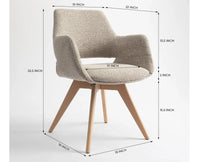 Bastion  Dining Chair – Modern Upholstered Dining Chair for Home & Café Wheat