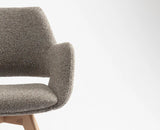 Bastion  Dining Chair – Modern Upholstered Dining Chair for Home & Café light khaki