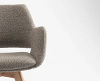 Bastion  Dining Chair – Modern Upholstered Dining Chair for Home & Café light khaki