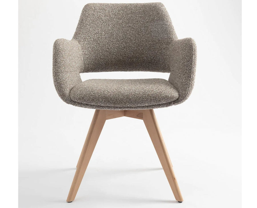 Bastion  Dining Chair – Modern Upholstered Dining Chair for Home & Café light khaki
