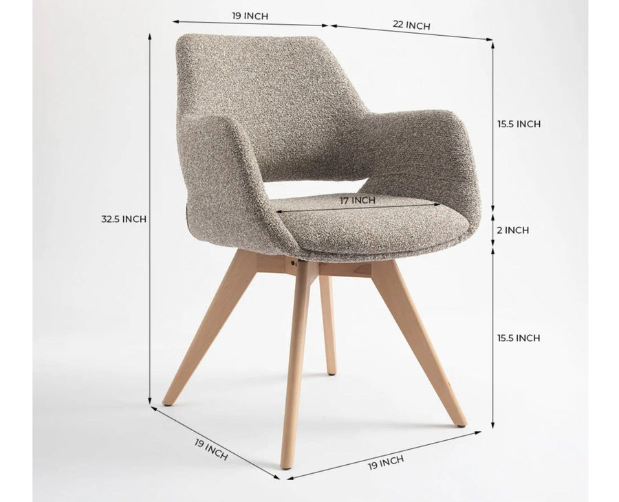 Bastion  Dining Chair – Modern Upholstered Dining Chair for Home & Café light khaki
