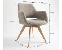 Bastion  Dining Chair – Modern Upholstered Dining Chair for Home & Café light khaki