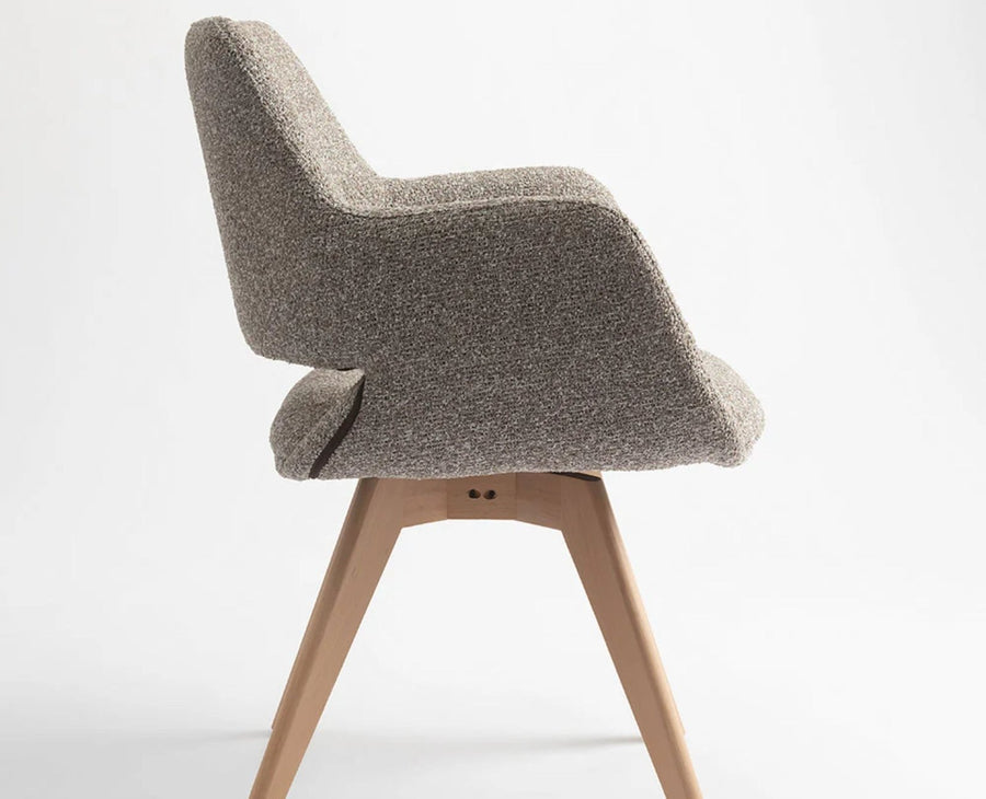 Bastion  Dining Chair – Modern Upholstered Dining Chair for Home & Café light khaki