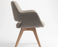 Bastion  Dining Chair – Modern Upholstered Dining Chair for Home & Café light khaki