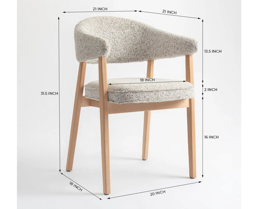 Beechcraft  Dining Chair – Modern Upholstered Dining Chair for Home & Café light khaki