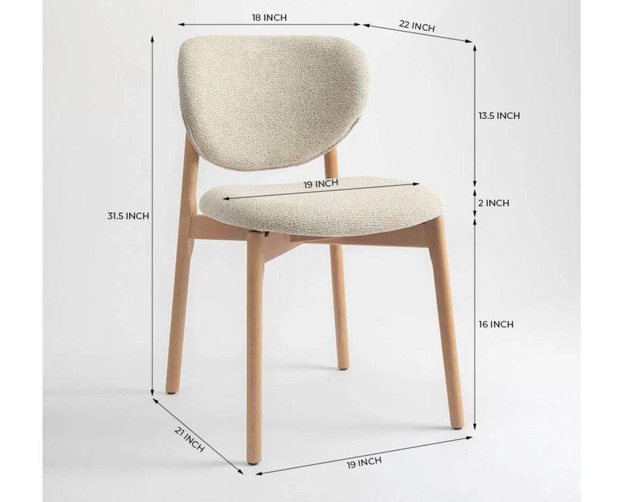 Beechline Dining Chair – Modern Upholstered Dining Chair for Home & Café Beige