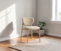 Beechline Dining Chair – Modern Upholstered Dining Chair for Home & Café flaxen