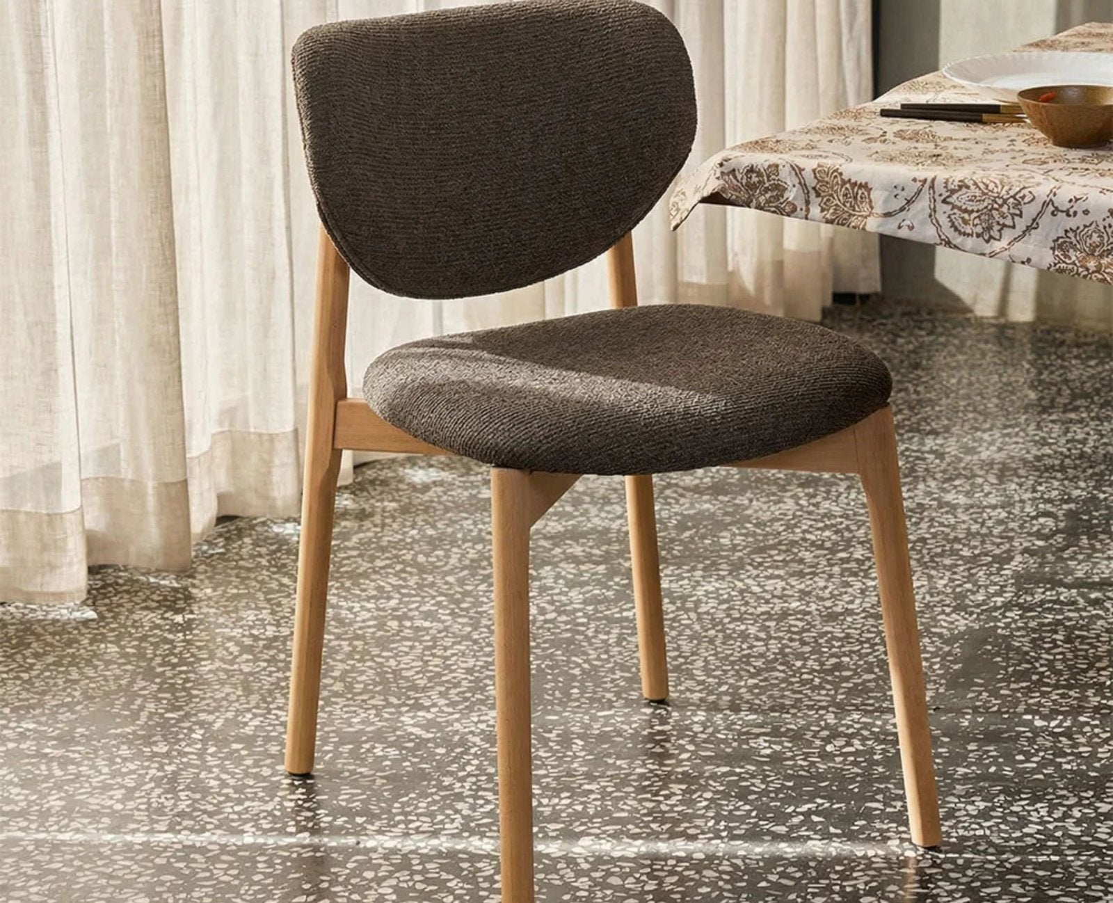 Beechline Dining Chair – Modern Upholstered Dining Chair for Home & Café Brown