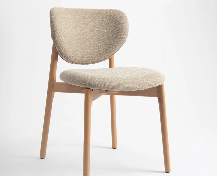 Beechline Dining Chair – Modern Upholstered Dining Chair for Home & Café flaxen