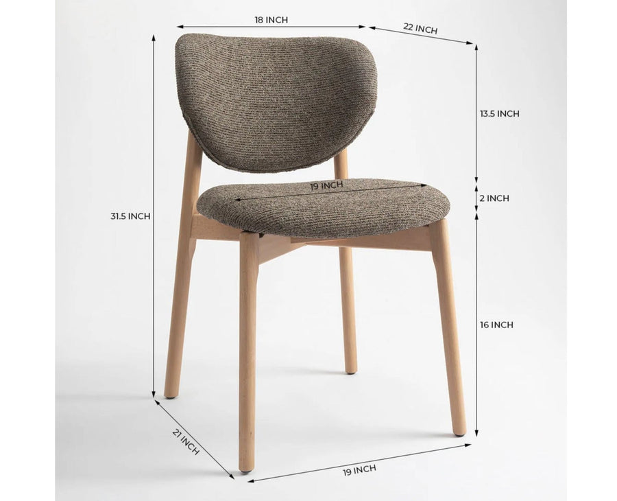 Beechline Dining Chair – Modern Upholstered Dining Chair for Home & Café Brown