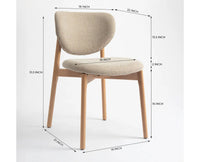 Beechline Dining Chair – Modern Upholstered Dining Chair for Home & Café flaxen