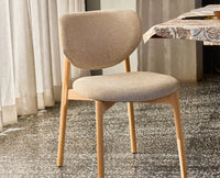 Beechline Dining Chair – Modern Upholstered Dining Chair for Home & Café flaxen
