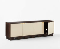 Belarus Solid Wood Four door Sideboard Furniselan - Milky-White