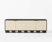 Belarus Solid Wood Four door Sideboard Furniselan - Milky-White