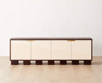 Belarus Solid Wood Four door Sideboard Furniselan - Milky-White