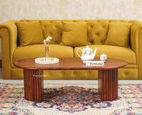 Bellandur Solid Wood Oval Coffee Table - Coffee Table - Furniselan