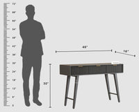 Bengaluru Solid Wood 3 Drawer Console Table Furniselan Slate-Grey