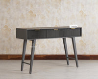 Bengaluru Solid Wood 3 Drawer Console Table Furniselan Slate-Grey
