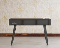 Bengaluru Solid Wood 3 Drawer Console Table Furniselan Slate-Grey