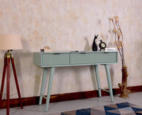 Bengaluru Solid Wood 3 Drawer Console Table - Console Table - Furniselan - Silt-Green