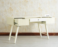Bengaluru Solid Wood 3 Drawer Study Laptop Table Furniselan Frosty White