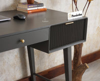Bengaluru Solid Wood 3 Drawer Study Laptop Table - Console Table - Furniselan - Slate-Grey