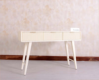 Bengaluru Solid Wood 3 Drawer Study Laptop Table - Console Table - Furniselan Frosty White