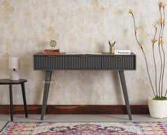 Bengaluru Solid Wood 3 Drawer Study Laptop Table - Console Table - Furniselan Slate-Grey