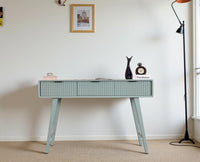 Bengaluru Solid Wood 3 Drawer Study Laptop Table - Console Table - Furniselan - Silt-Green