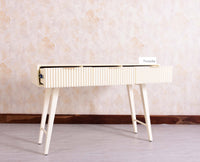 Bengaluru Solid Wood 3 Drawer Study Laptop Table - Console Table - Furniselan Frosty White