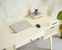 Bengaluru Solid Wood 3 Drawer Study Laptop Table With Chair Furniselan Frosty White