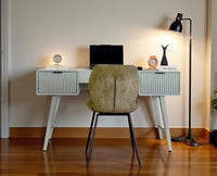 Bengaluru Solid Wood 3 Drawer Study Laptop Table With Chair - Console Table - Furniselan - Silt-Green