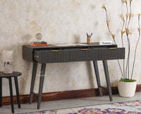 Bengaluru Solid Wood 3 Drawer Study Laptop Table with Chair Furniselan Slate-Grey