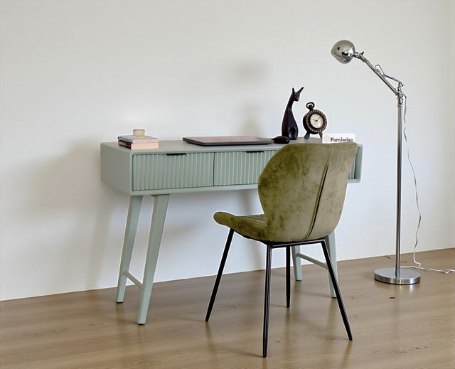Bengaluru Solid Wood 3 Drawer Study Laptop Table with Chair - Console Table - Furniselan - Silt-Green