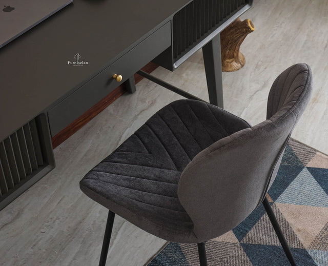 Bengaluru Solid Wood 3 Drawer Study Laptop Table With Chair Furniselan Slate-Grey