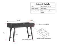 Bengaluru Solid Wood 3 Drawer Study Laptop Table with Chair - Console Table - Furniselan Frosty White