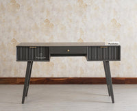 Bengaluru Solid Wood 3 Drawer Study Laptop Table With Chair Furniselan Slate-Grey